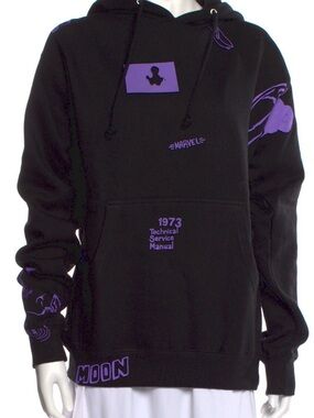 KidSuper Black Hoodie with Purple Graphics Sz s